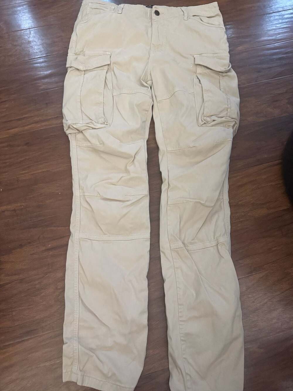 Novamen Men's Beige Multi-Pocket Cargo Pants Size 34